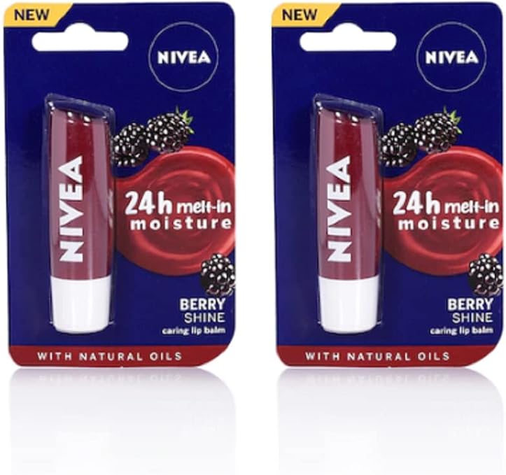 Nivea SET OF 2 BERRY SHINE 24H MELT-IN MOISTURE LIP BALMS,2 COUNT (PACK OF 1) - Image 3